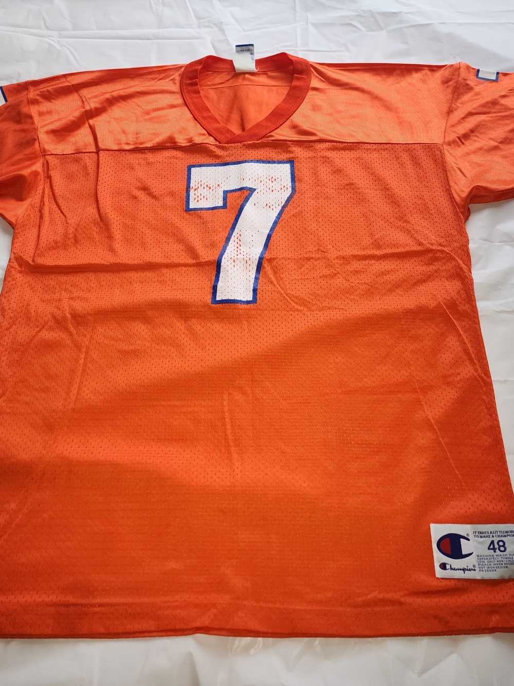 VTG CHAMPION NFL DENVER BRONCOS JOHN ELWAY #7 JERSEY ORANGE SIZE 48 IS USED